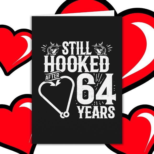 Married 64 Years Fishing Funny 64th Anniversary Card (Creator Uploaded)