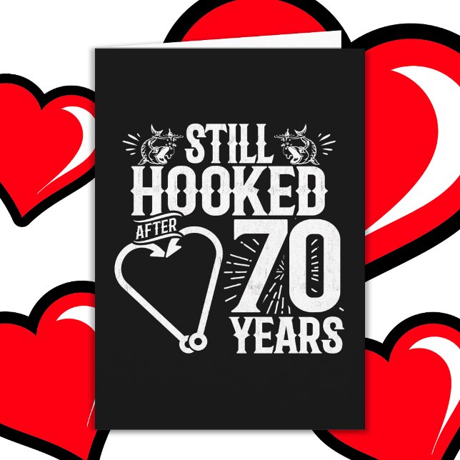 Married 70 Years Fishing Funny 70th Anniversary Card (Creator Uploaded)