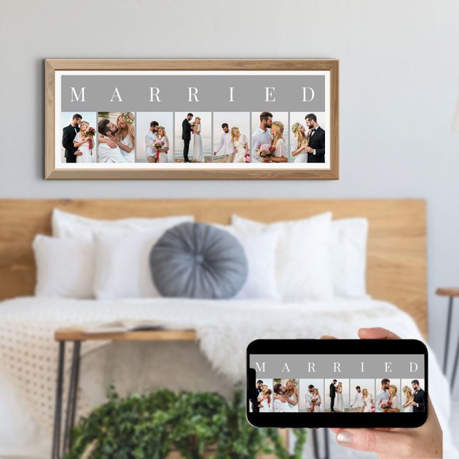 MARRIED 7 Picture Grey and White Photo Collage Poster (Creator Uploaded)