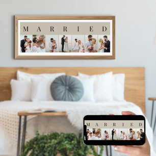 MARRIED 7 Picture Natural and Black Photo Collage Poster
