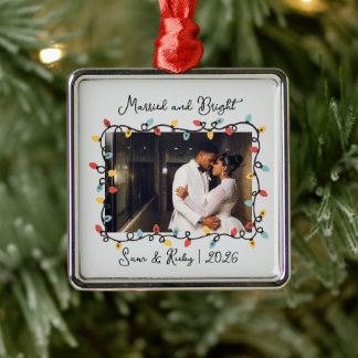 Married and Bright Metal Tree Decoration