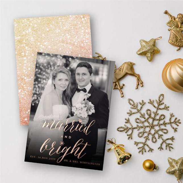 Married And Bright Modern Script Wedding Photo (Creator Uploaded)