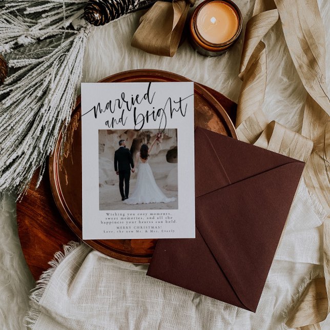 Married And Bright Newlywed Christmas Card (Creator Uploaded)