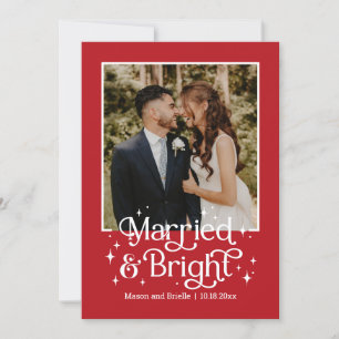 Married and Bright Newlywed Holiday Photo Card