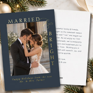 Married and Bright Newylwed Photo Foil Card