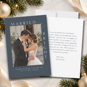 Married and Bright Newylwed Photo Holiday Card