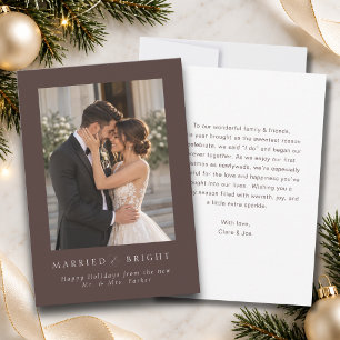 Married and Bright Newylwed Photo Holiday Card