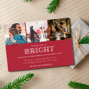 Married and Bright We Eloped Christmas Card