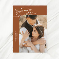 Married and Grateful Wedding Photo Terracotta