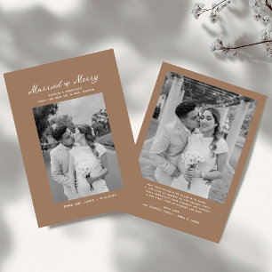 Married and Merry Bow Photo Christmas Newlyweds Holiday Card