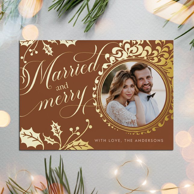 Married and Merry Calligraphy Boho Brown 1 Photo (Creator Uploaded)