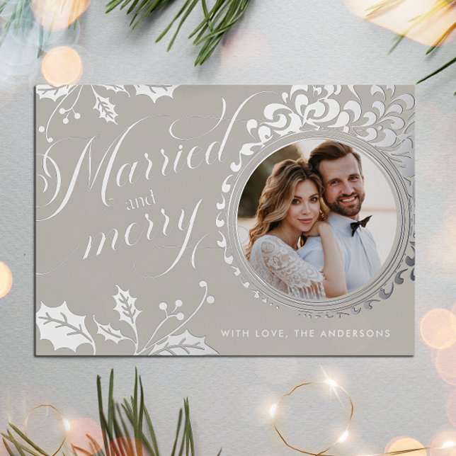Married and Merry Calligraphy Boho Brown 1 Photo (Creator Uploaded)