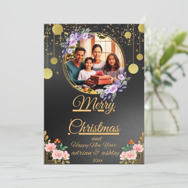 married and merry christmas photo cards (Standing Front)