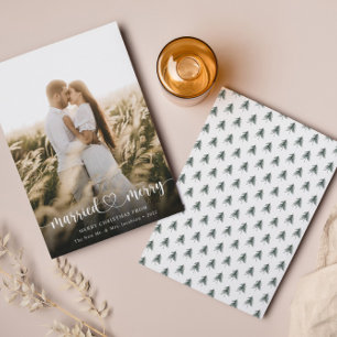 Married and Merry Elegant Photo Christmas Card
