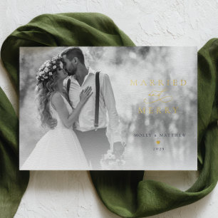 Married and Merry Gold Foil Christmas Photo