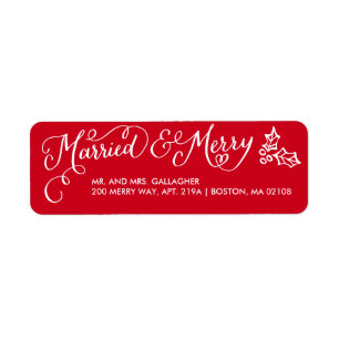 Married and Merry Holiday Address Labels