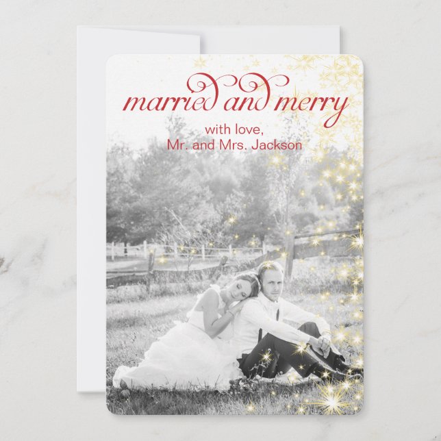 MARRIED and MERRY Holiday Flat Card (Front)