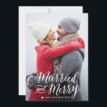 Married and Merry Holiday Photo Card<br><div class="desc">A holiday photo card perfect for a newly wedded couple.</div>
