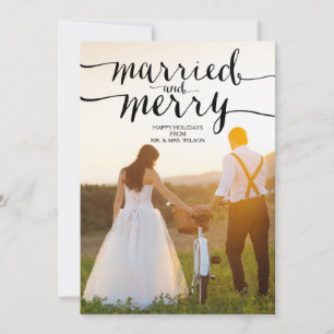 MARRIED AND MERRY   HOLIDAY PHOTO CARD