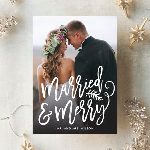 Married and Merry Holiday Photo Card
