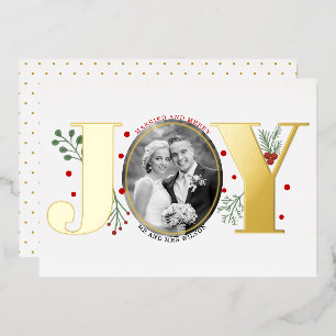 Married and Merry JOY Christmas photo gold