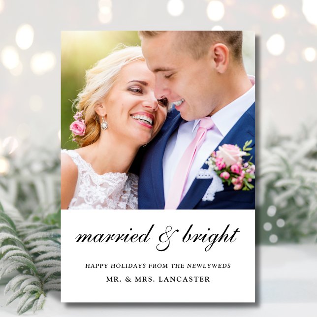 Married and Merry Newlywed 2 Photo Holiday Card (Creator Uploaded)