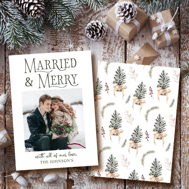 Married and Merry Newlywed Holiday Card (Creator Uploaded)