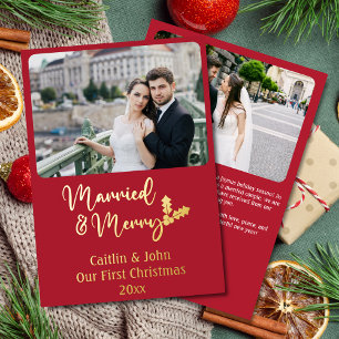 Married and Merry Newlyweds First Christmas Red