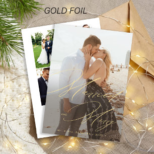 Married and Merry photo collage newlywed Christmas