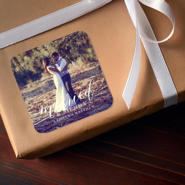 Married and Merry Square Sticker (Creator Uploaded)