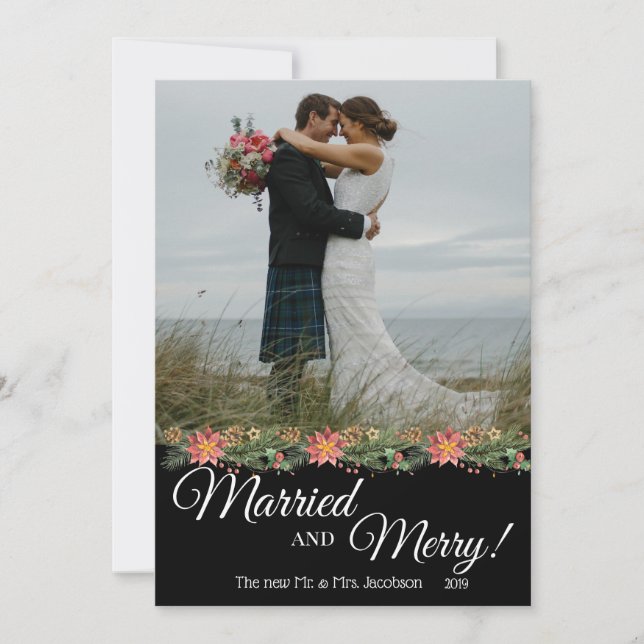 Married and Merry! - Wedding Photo - Two Sided (Front)