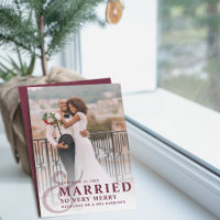 Married And So Very Merry Wedding Photo Newlywed