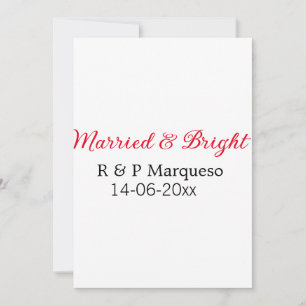 Married & bright add couple name wedding add date holiday card