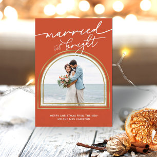 Married & Bright Arch Holiday Wedding Announcement