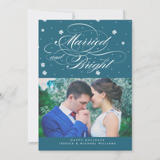 Married & Bright Christmas Photo Cards (Front)