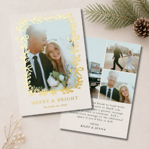 Married & Bright Elegant Bows Wedding 4 Photo Gold