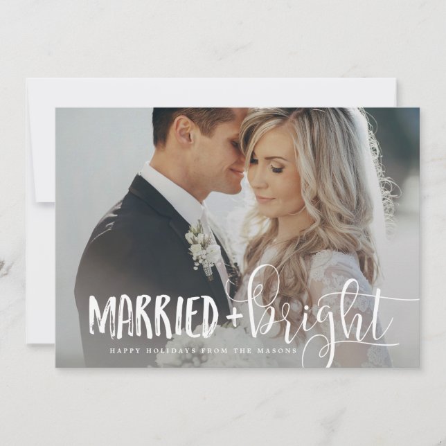 Married & Bright Holiday Photo Card (Front)