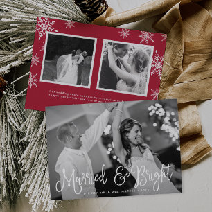 Married & Bright Holiday Photo Card + Back Message