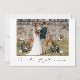 Married & Bright Modern Minimal Holiday Photo Card