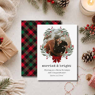 Married & Bright Newlywed Photo Christmas Card