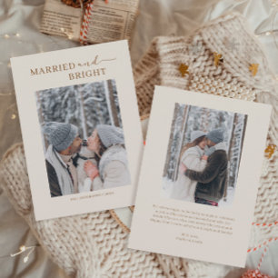 Married & Bright Photo Couple First Christmas Card