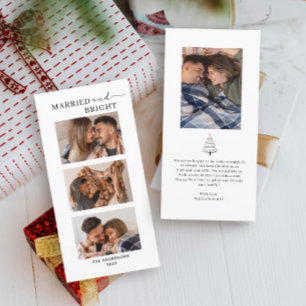 Married & Bright Photo Couple First Christmas  Holiday Card
