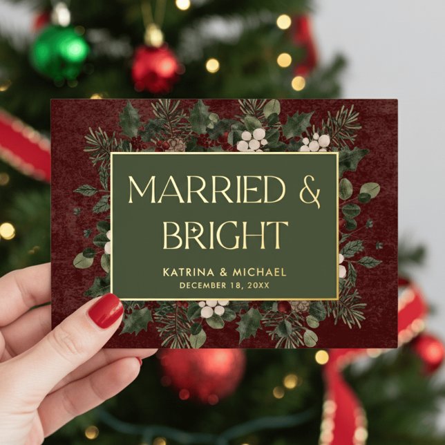 Married & Bright Winter Berries & Pine Burgundy (Creator Uploaded)