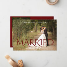 Married Christmas Elegant Wedding Photo
