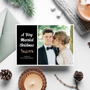 Married Christmas Flat Holiday Card