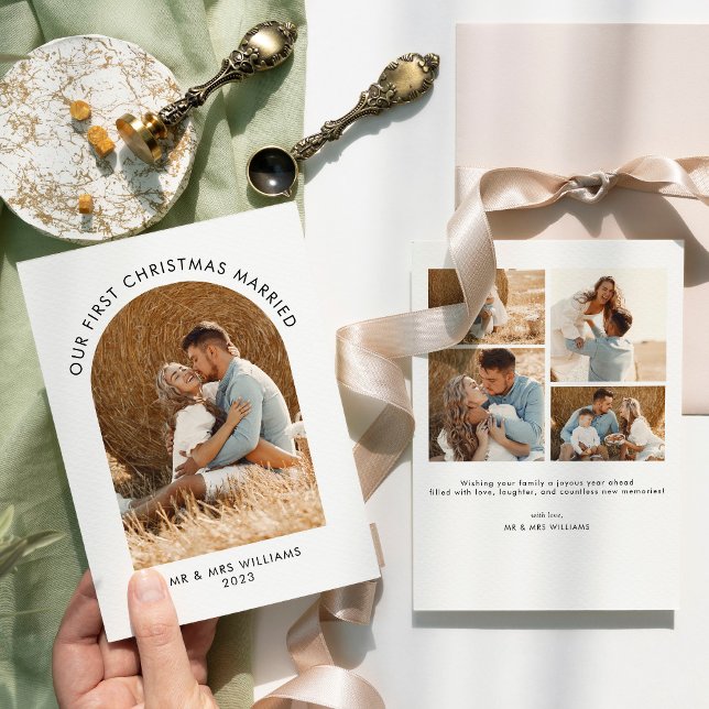 Married Christmas Multi Photo Arch Christmas Holiday Card (Creator Uploaded)