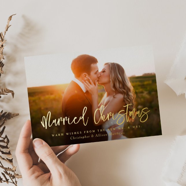 Married Christmas Newlywed Brush Script Photo (Creator Uploaded)