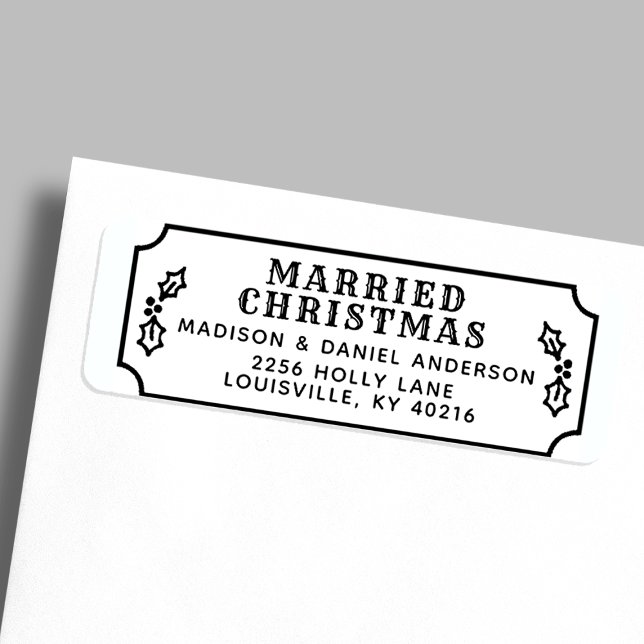 Married Christmas Newlywed Holiday Return Address (Creator Uploaded)