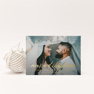 Married Christmas Newlywed Photo