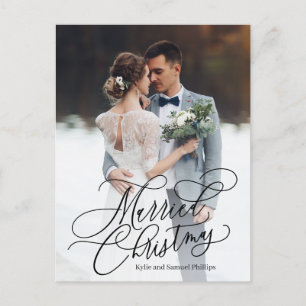 Married Christmas Newlywed Photo Holiday Postcard